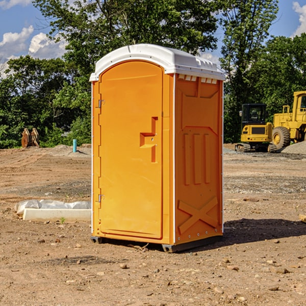 can i customize the exterior of the portable restrooms with my event logo or branding in McCune